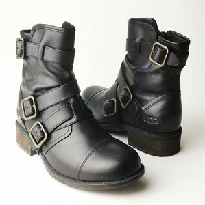 Ugg Finney leather moto boots size 5